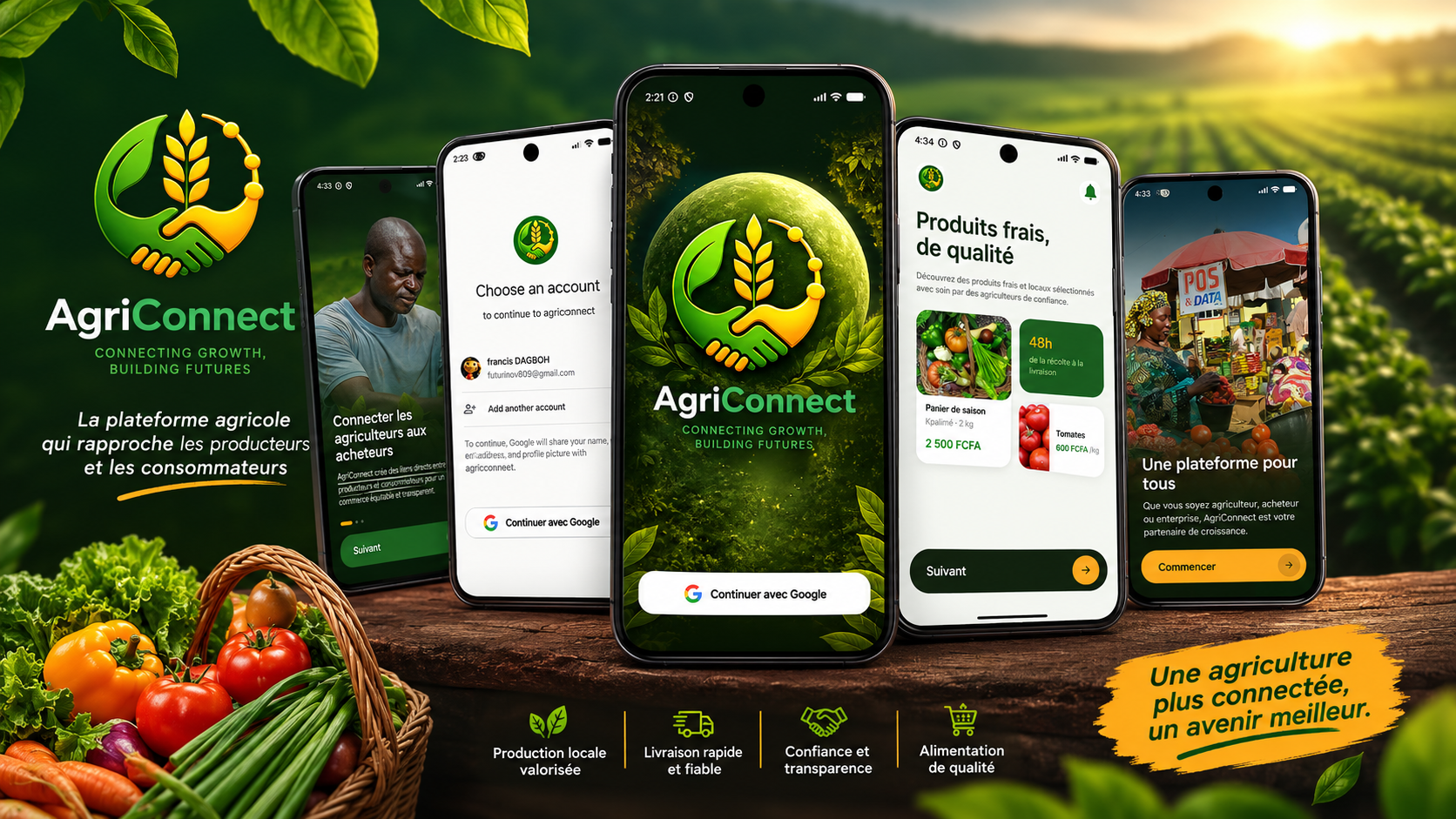 AgriConnect — Application mobile, capture d'écran