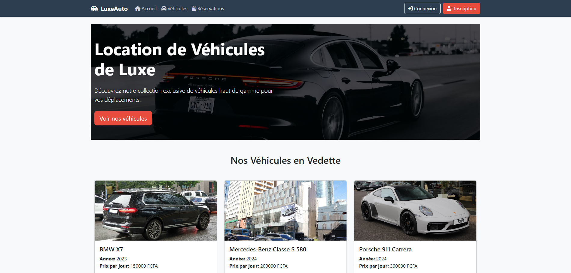 Autolux — Application métier, capture d'écran