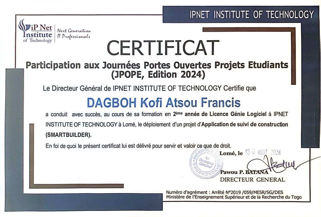 Image du certificat JPOPE
