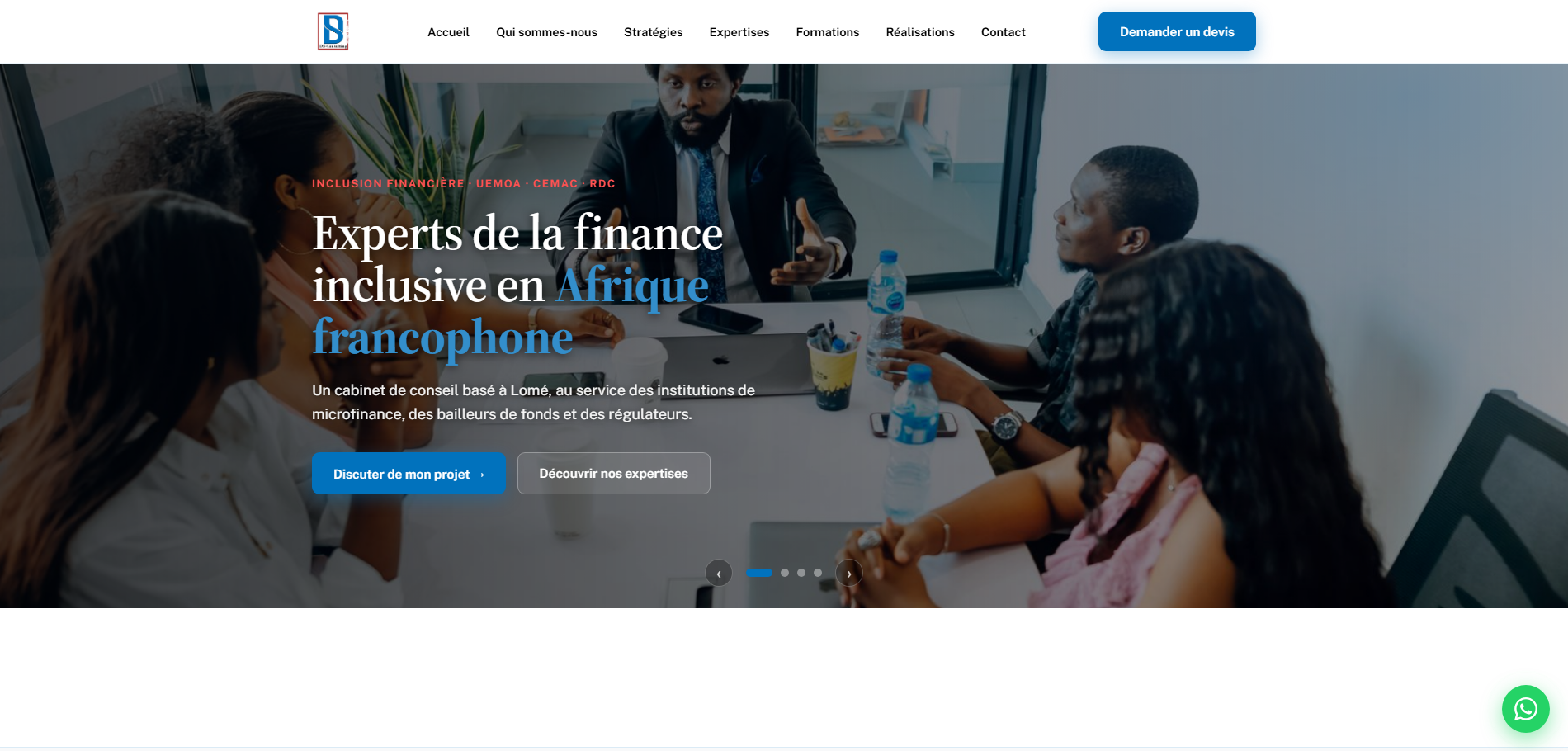 DS-Consulting — Site vitrine, capture d'écran